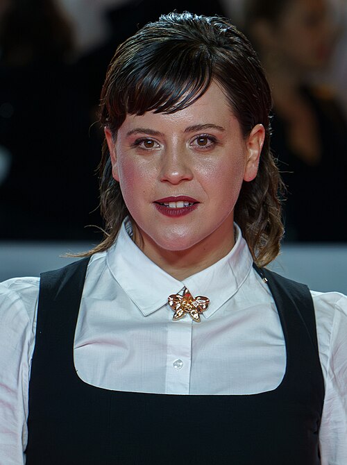 África de la Cruz at the Red Carpet of the Malaga 2025 Festival next to Cervantes Theater