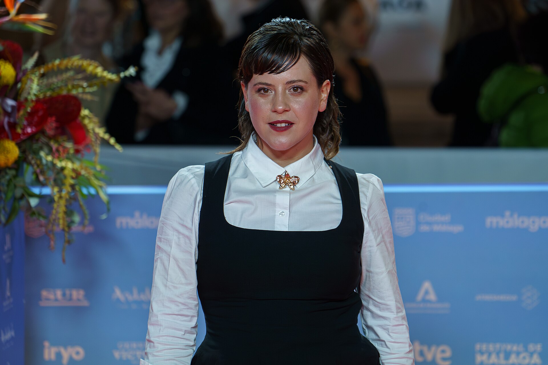 África de la Cruz at the Red Carpet of the Malaga 2025 Festival next to Cervantes Theater