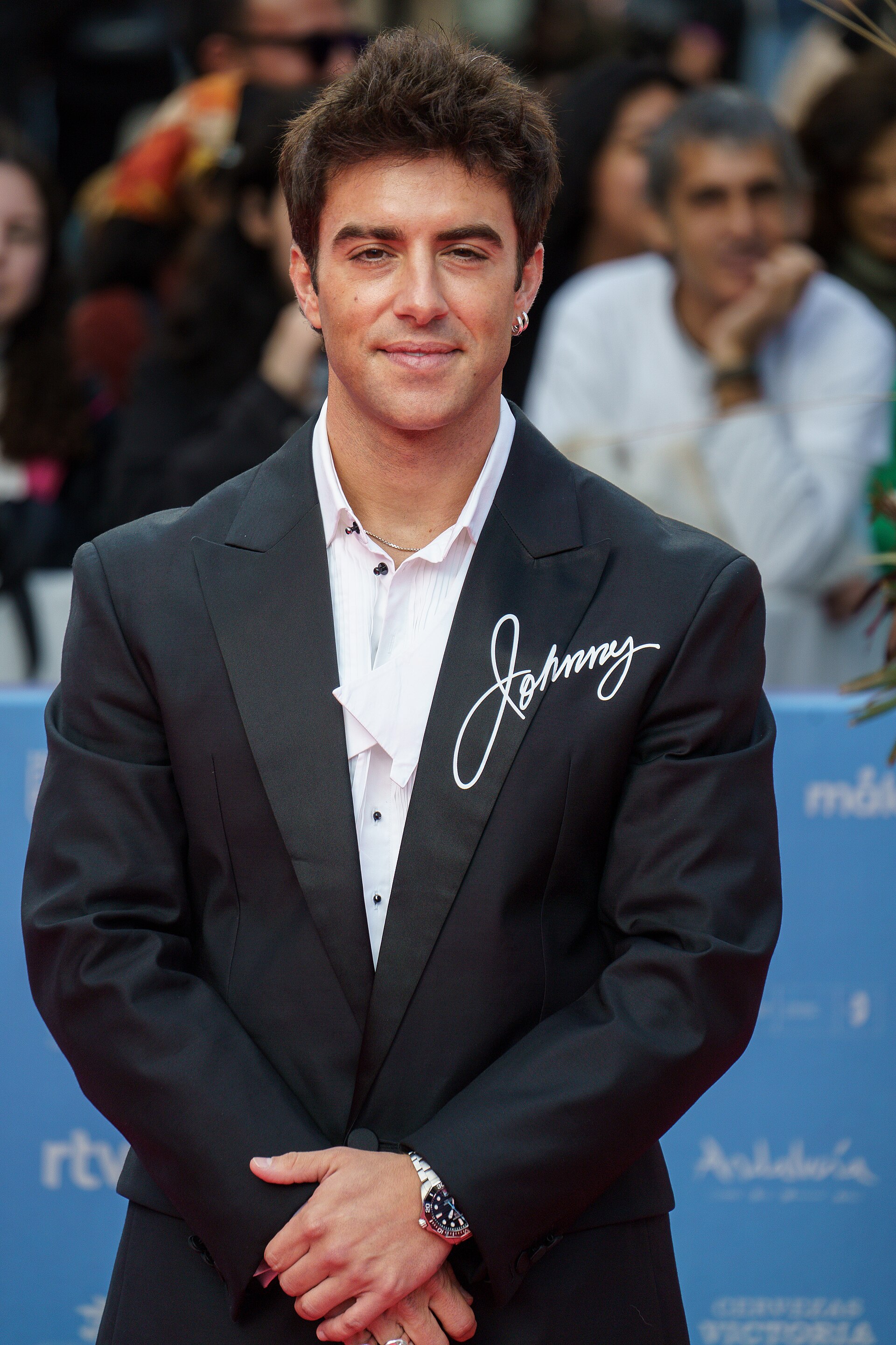 Álvaro de Luna at the Red Carpet of the Malaga 2025 Festival next to Cervantes Theater