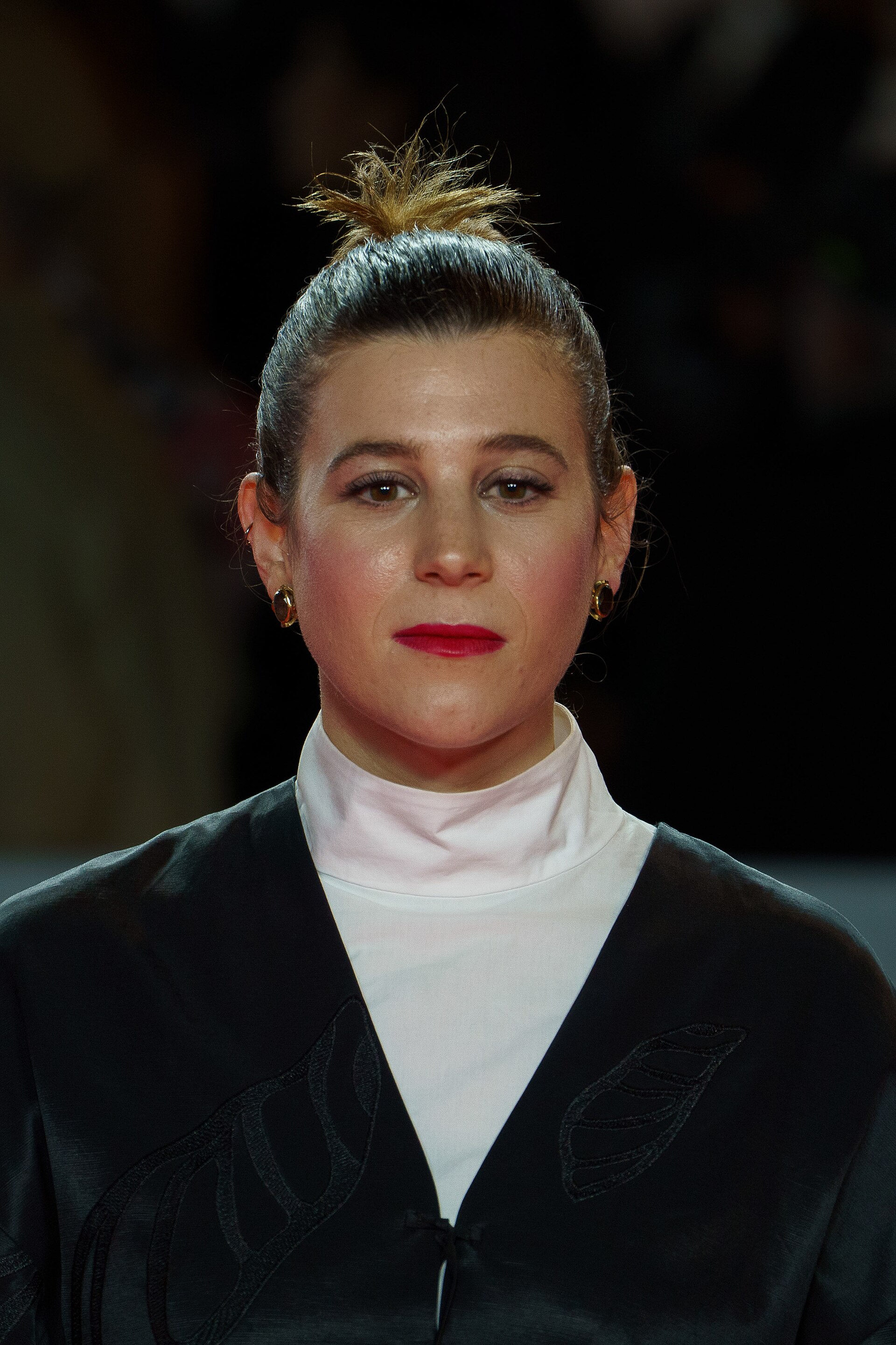 Ángela Cervantes at the Red Carpet of the Malaga 2025 Festival next to Cervantes Theater