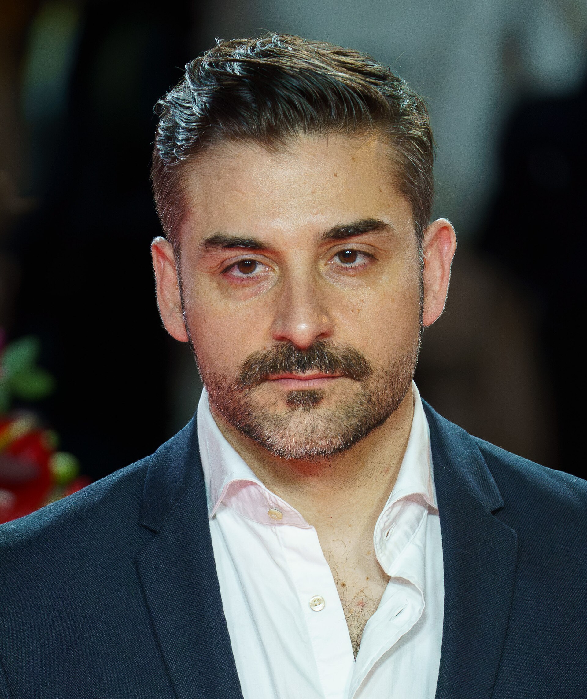 Alberto Ortega at the Red Carpet of the Malaga 2025 Festival next to Cervantes Theater