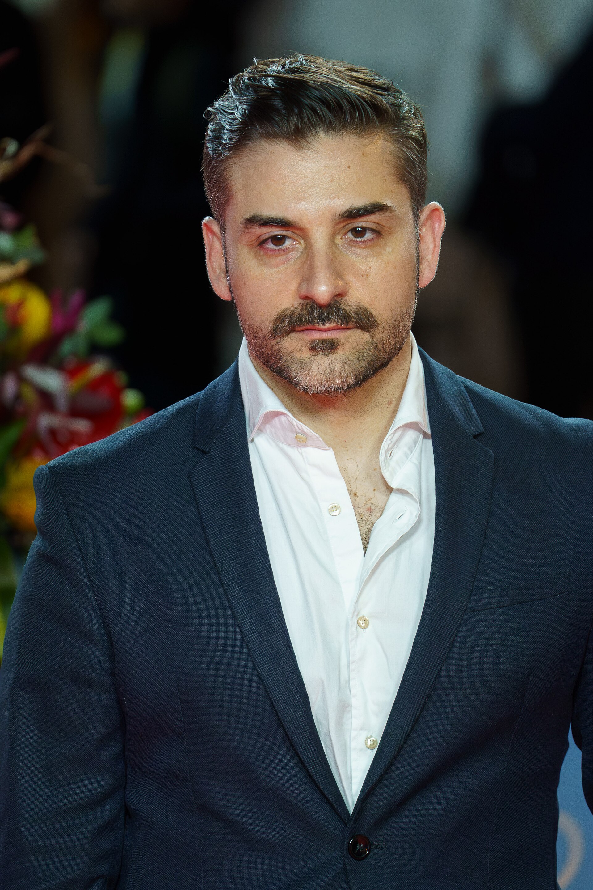 Alberto Ortega at the Red Carpet of the Malaga 2025 Festival next to Cervantes Theater