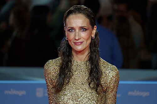 Ana Asensio at the Red Carpet of the Malaga 2025 Festival next to Cervantes Theater