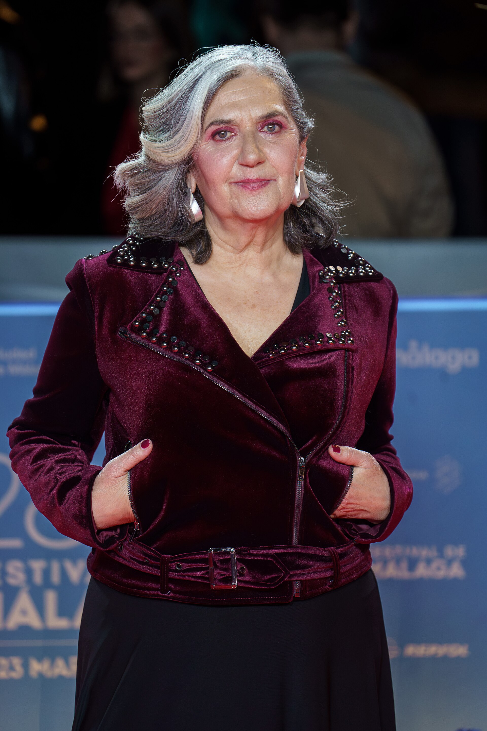 Ane Gabarain at the Red Carpet of the Malaga 2025 Festival next to Cervantes Theater