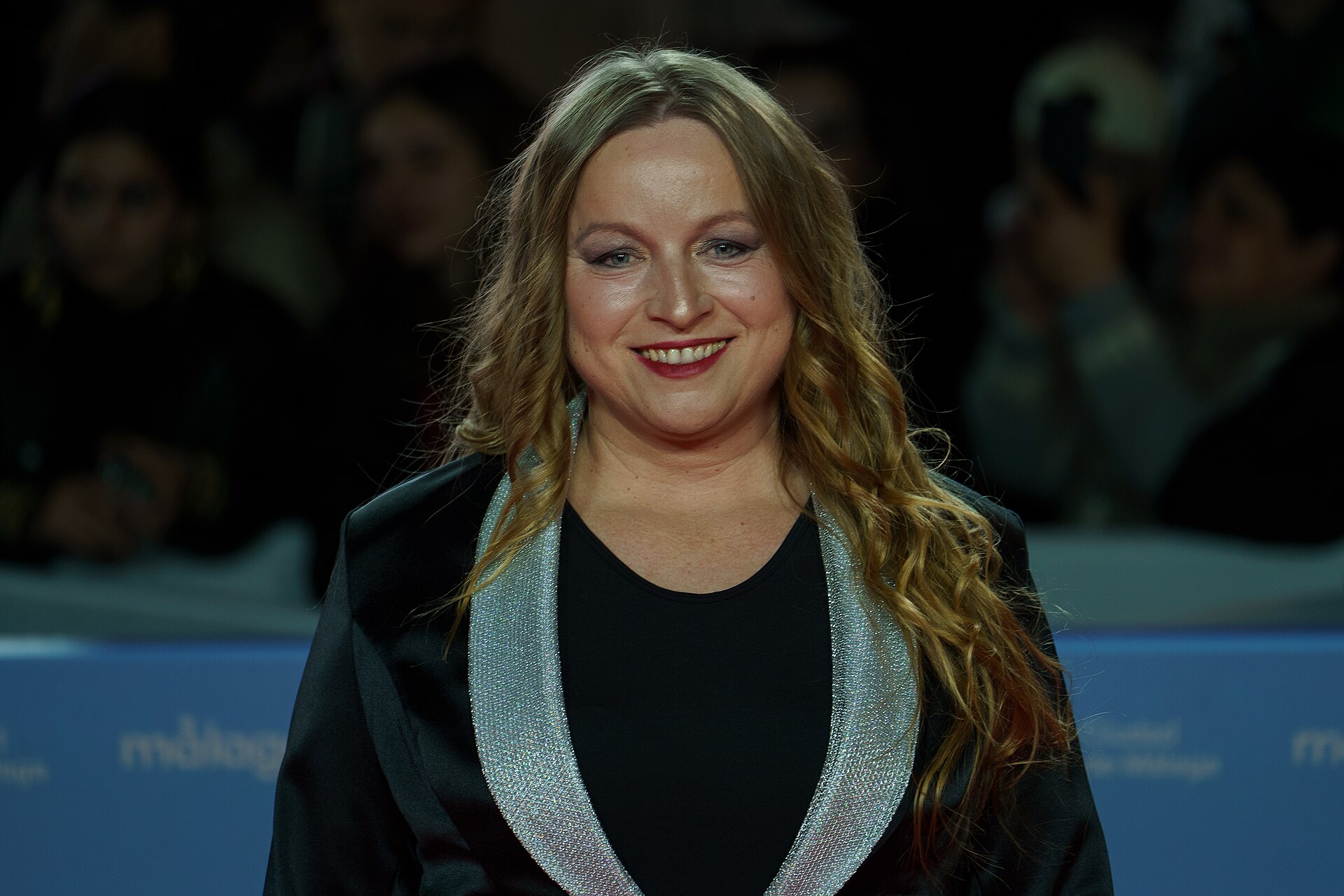 Bianca Kovacs at the Red Carpet of the Malaga 2025 Festival next to Cervantes Theater