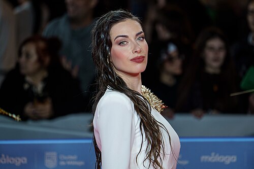 Blanca Aguilera at the Red Carpet of the Malaga 2025 Festival next to Cervantes Theater