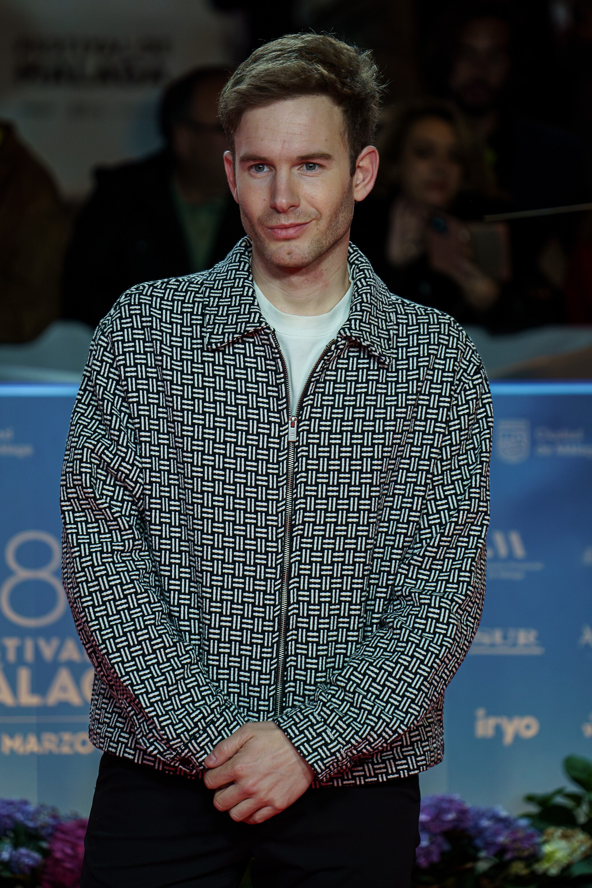 Carlos Soroa at the Red Carpet of the Malaga 2025 Festival next to Cervantes Theater