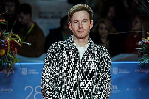 Carlos Soroa at the Red Carpet of the Malaga 2025 Festival next to Cervantes Theater