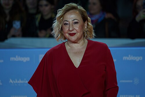 Carmen Machi at the Red Carpet of the Malaga 2025 Festival next to Cervantes Theater