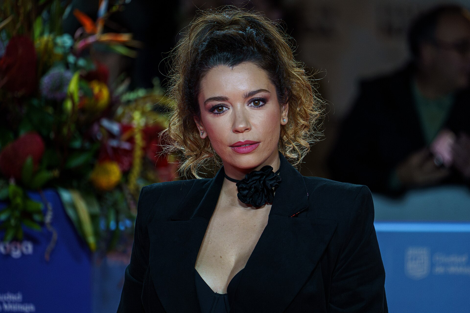 Carol Rovira at the Red Carpet of the Malaga 2025 Festival next to Cervantes Theater