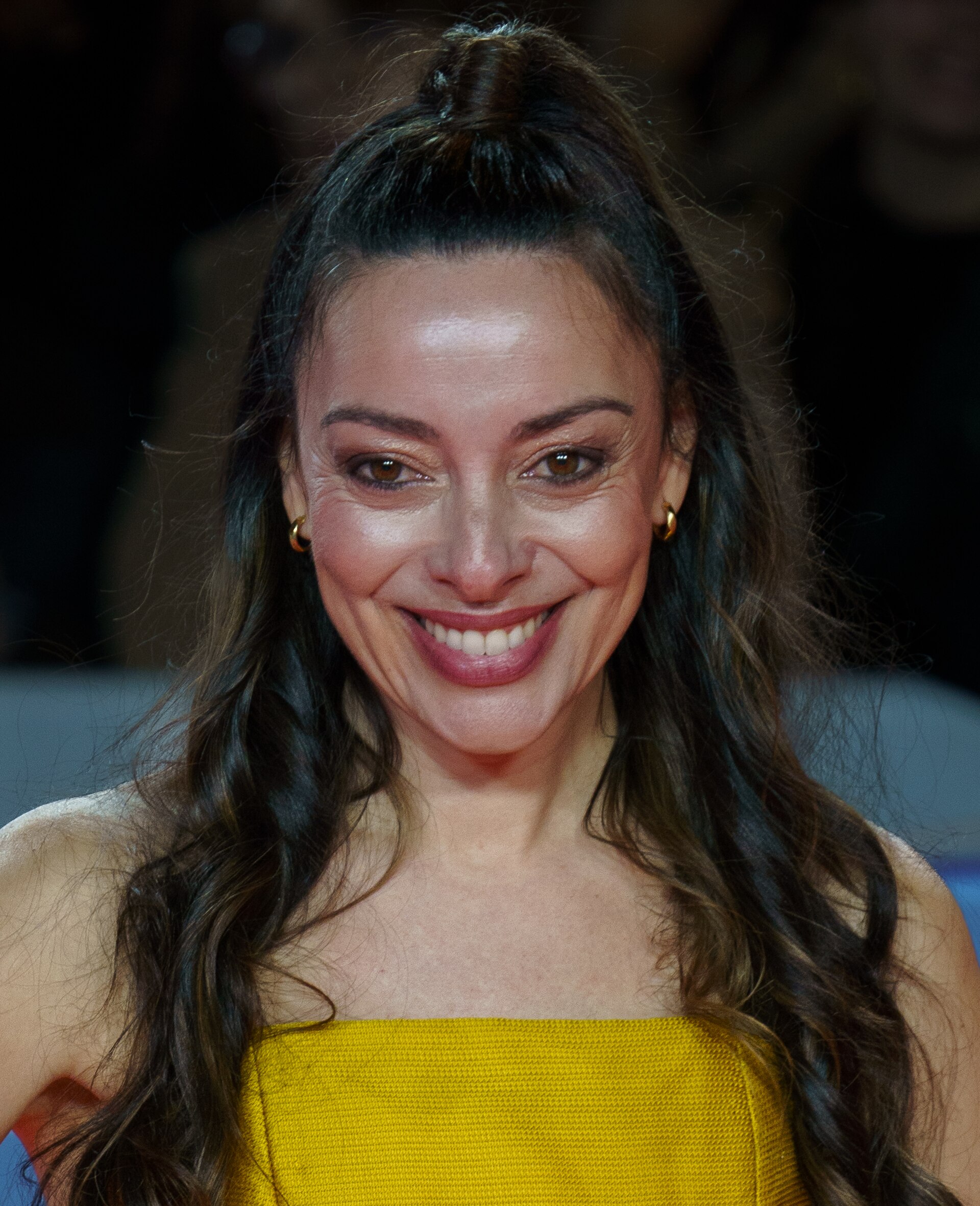 Carolina Castellano at the Red Carpet of the Malaga 2025 Festival next to Cervantes Theater