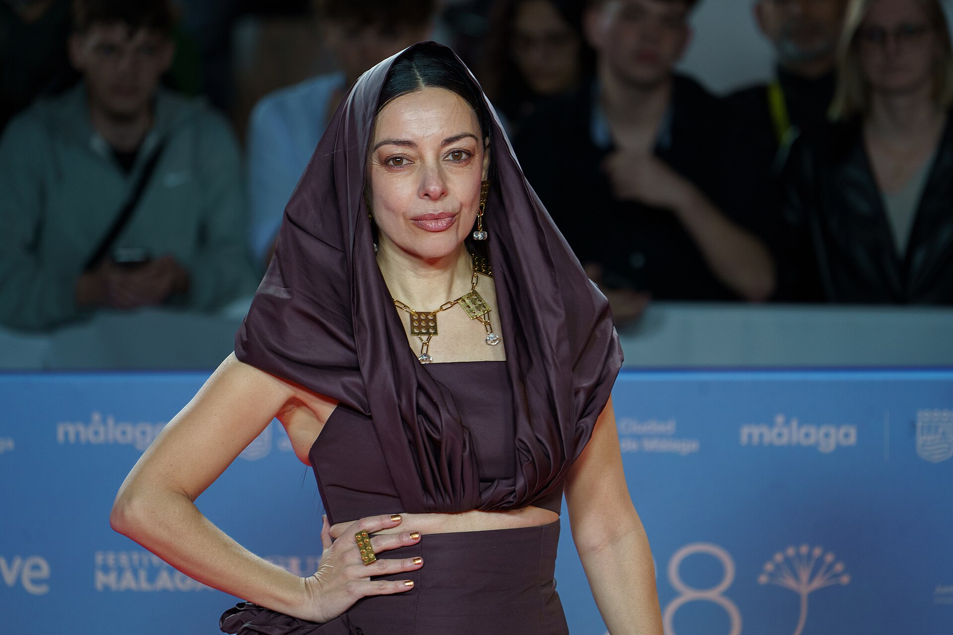 Carolina Castellano  at the Red Carpet of the Malaga 2025 Festival next to Cervantes Theater