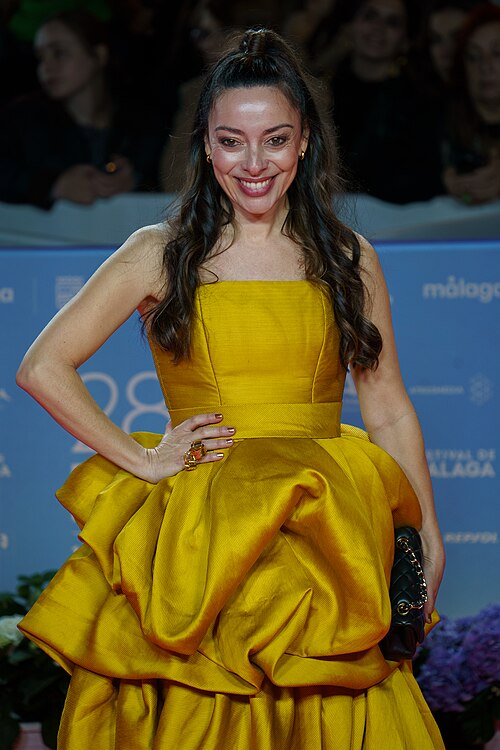 Carolina Castellano at the Red Carpet of the Malaga 2025 Festival next to Cervantes Theater
