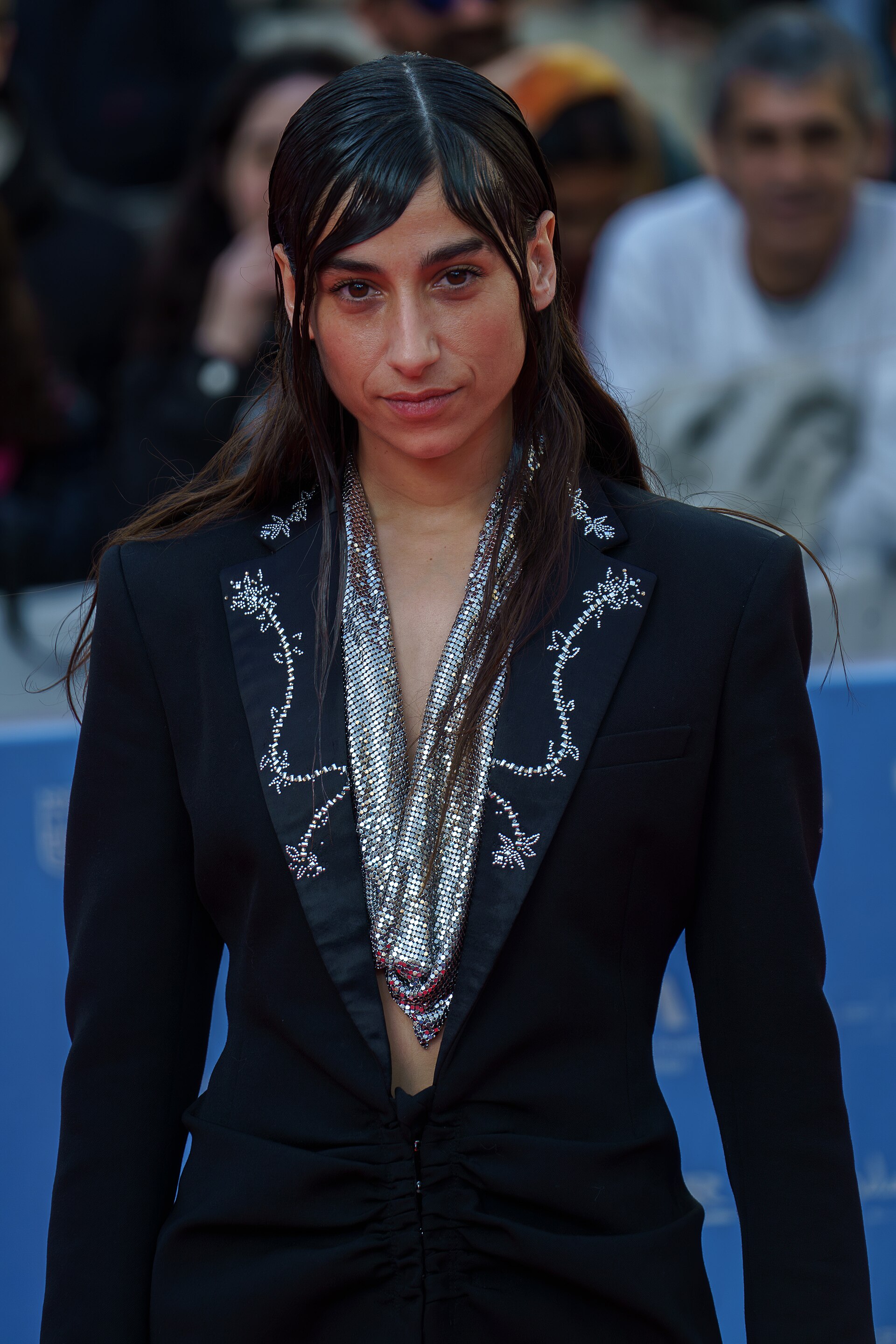 Carolina Yuste at the Red Carpet of the Malaga 2025 Festival next to Cervantes Theater