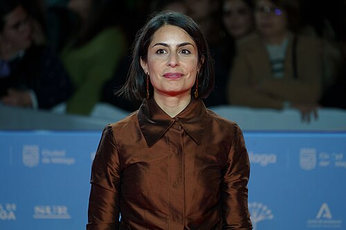 Celia Rico at the Red Carpet of the Malaga 2025 Festival next to Cervantes Theater
