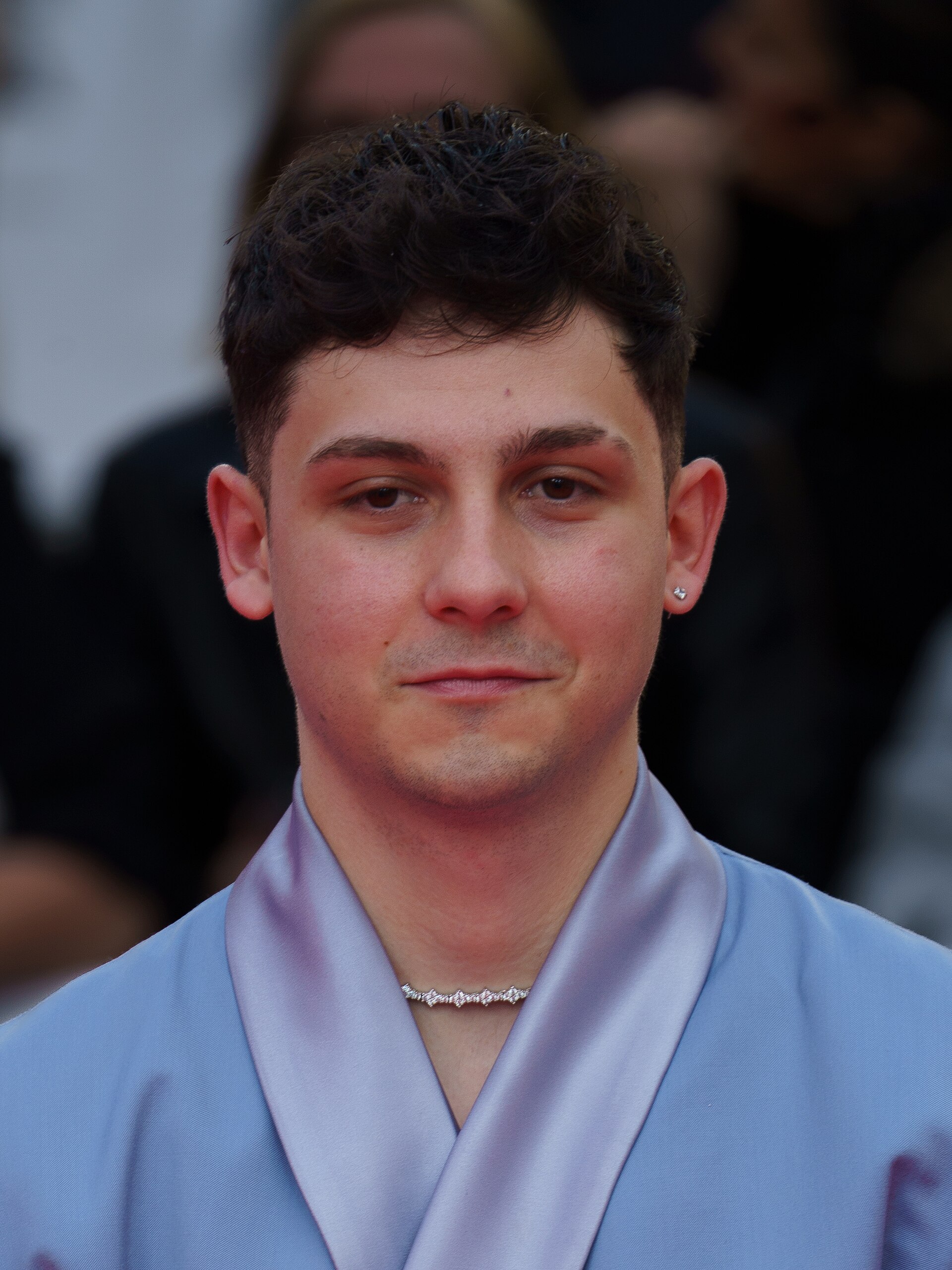 Christian Checa at the Red Carpet of the Malaga 2025 Festival next to Cervantes Theater