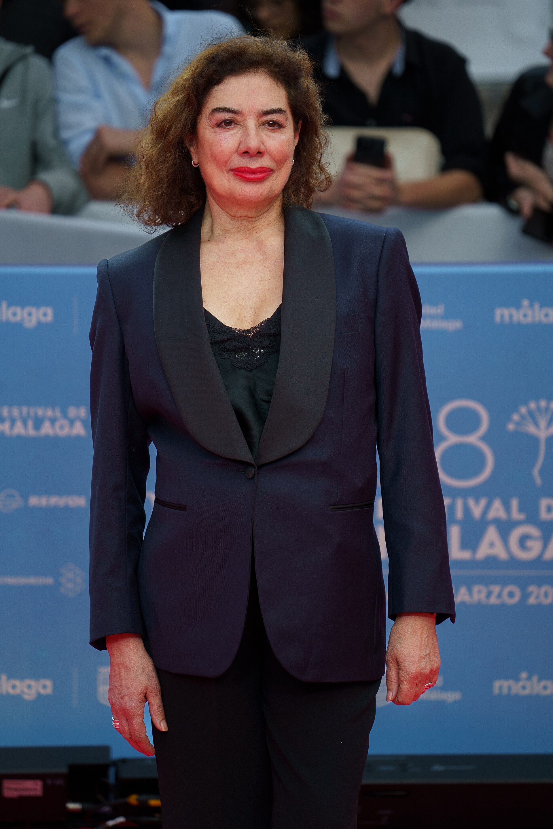 Chus Gutierrez at the Red Carpet of the Malaga 2025 Festival next to Cervantes Theater
