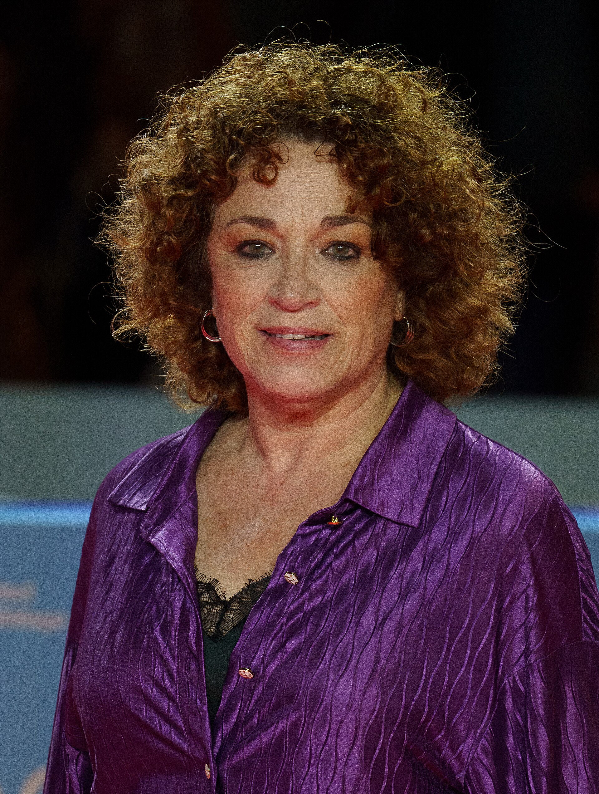 Cristina Marcos at the Red Carpet of the Malaga 2025 Festival next to Cervantes Theater