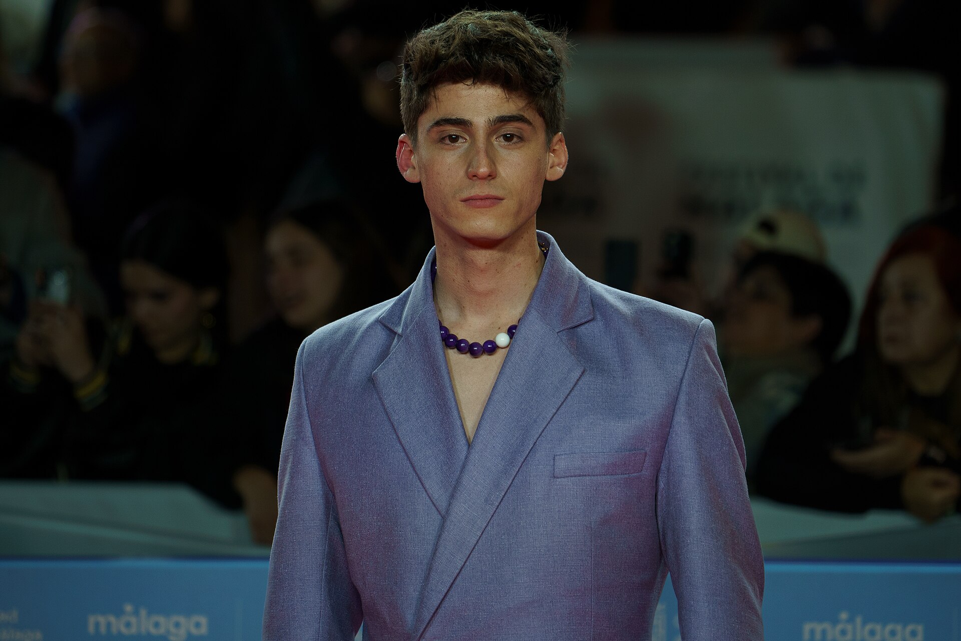 Daniel Vitalle at the Red Carpet of the Malaga 2025 Festival next to Cervantes Theater