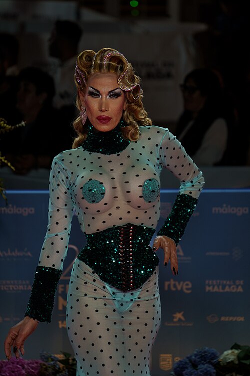 Desireé Vogue at the Red Carpet of the Malaga 2025 Festival next to Cervantes Theater
