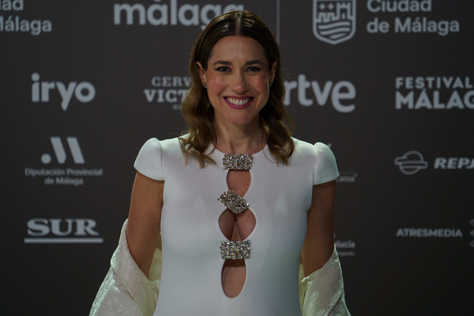 Elena Martínez at the Red Carpet of the Malaga 2025 Festival at Malaga City Council