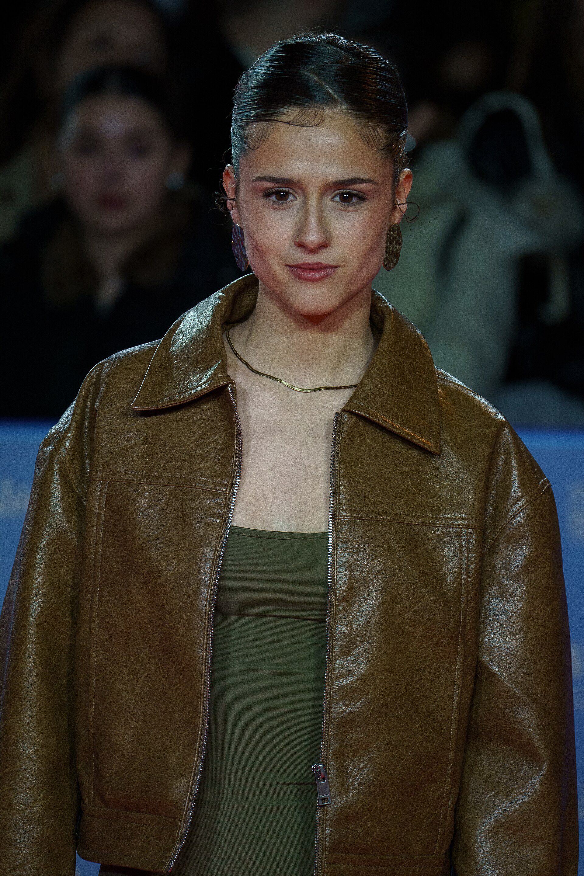 Elvira Lara at the Red Carpet of the Malaga 2025 Festival next to Cervantes Theater