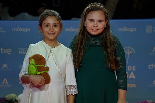 Part of Los Tortuga at the Red Carpet of the Malaga 2025 Festival next to Cervantes Theater