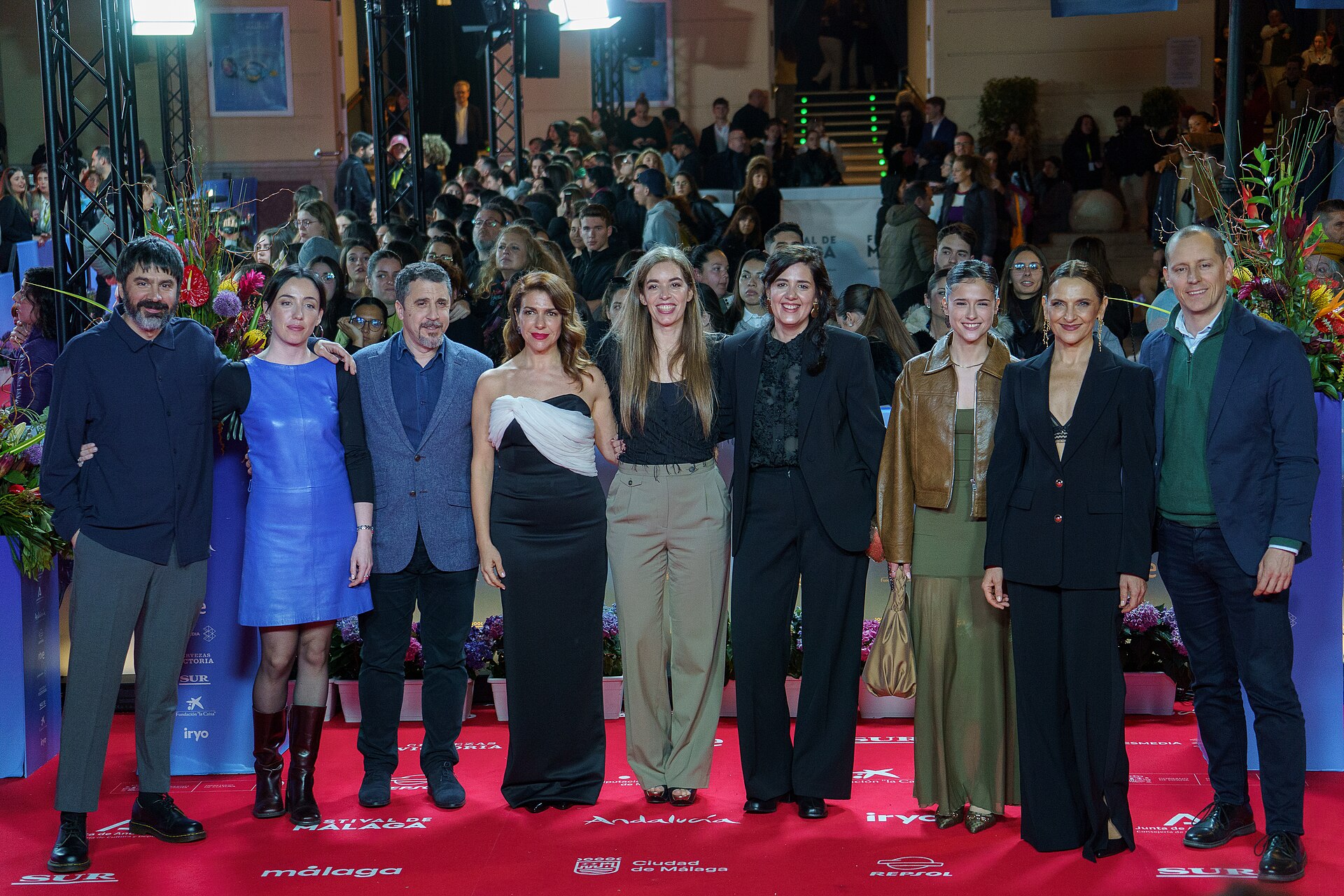 Los Tortuga team at the Red Carpet of the Malaga 2025 Festival next to Cervantes Theater
