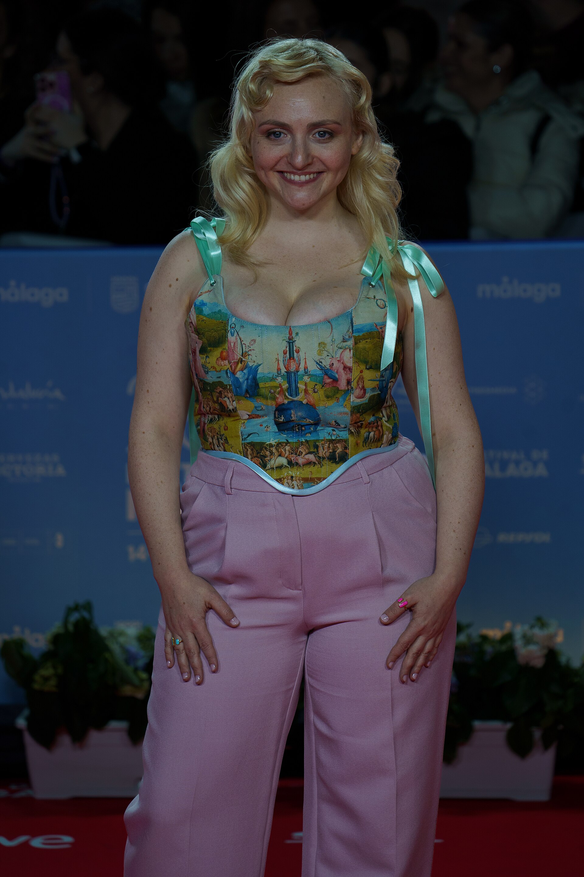 Helena Lanza at the Red Carpet of the Malaga 2025 Festival next to Cervantes Theater