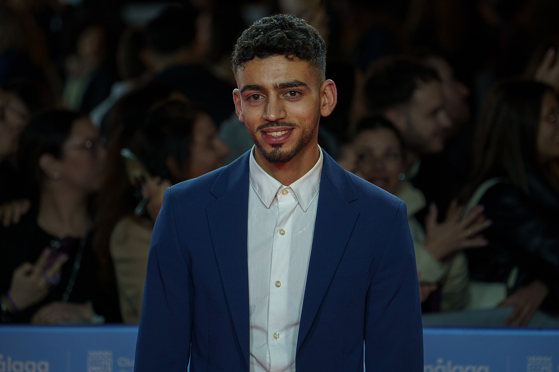 Ilyass El Ouahdani at the Red Carpet of the Malaga 2025 Festival next to Cervantes Theater