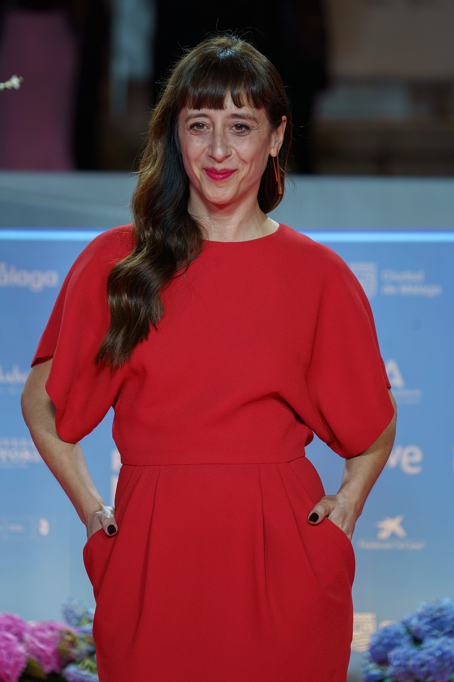 Ingride Santos at the Red Carpet of the Malaga 2025 Festival next to Cervantes Theater