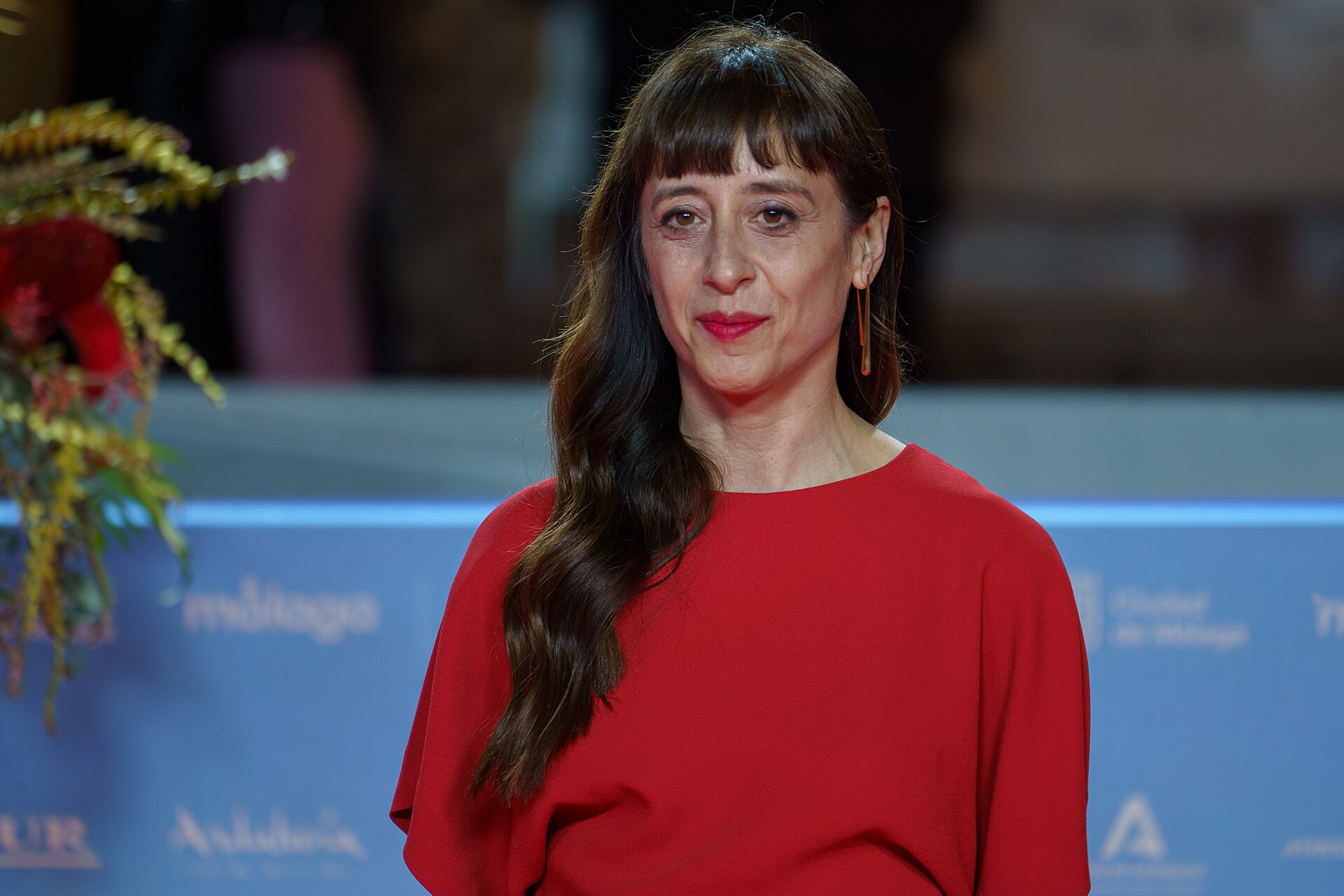 Ingride Santos at the Red Carpet of the Malaga 2025 Festival next to Cervantes Theater