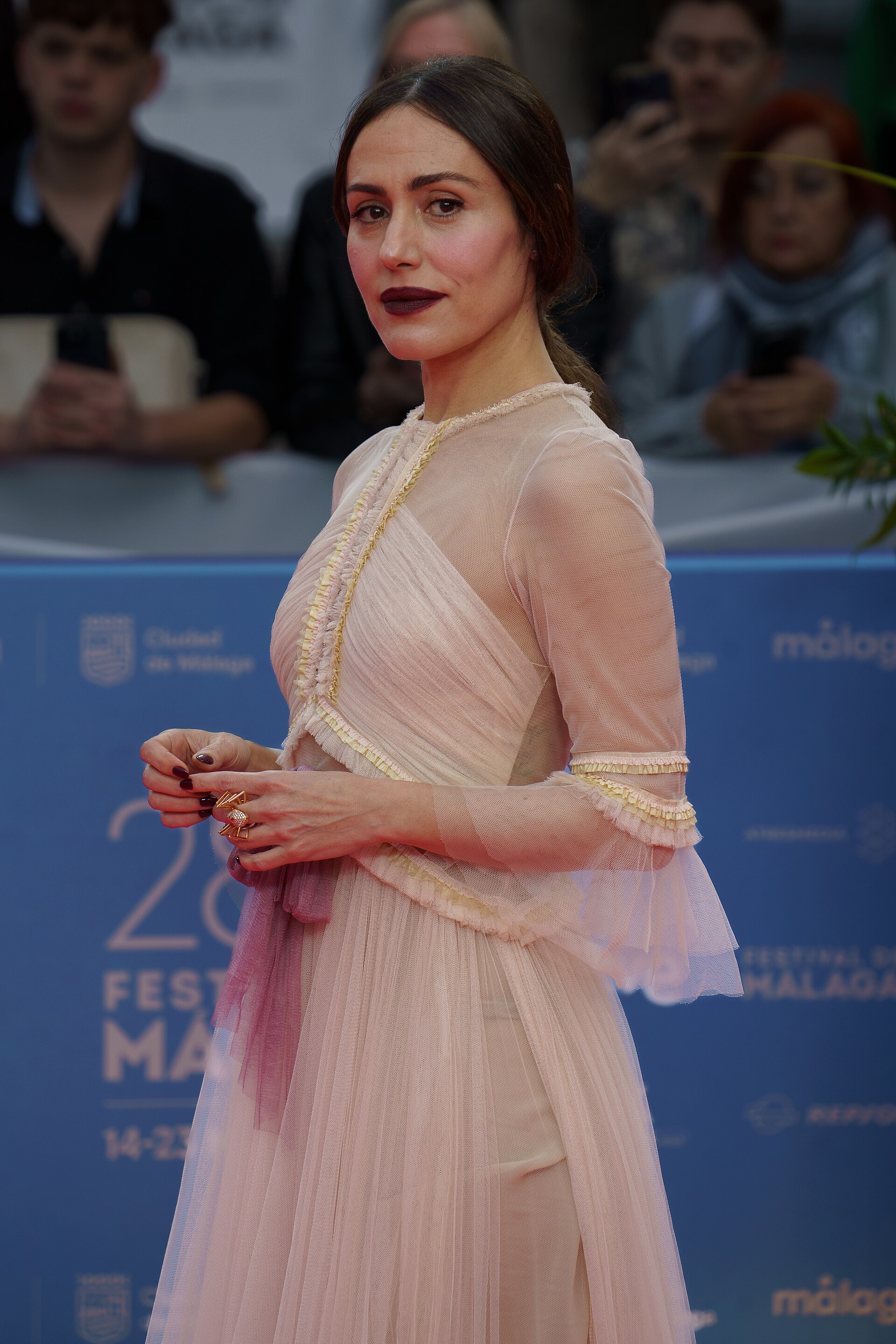 Irene Montalá at the Red Carpet of the Malaga 2025 Festival next to Cervantes Theater