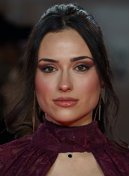 Jade Santana at the Red Carpet of the Malaga 2025 Festival next to Cervantes Theater