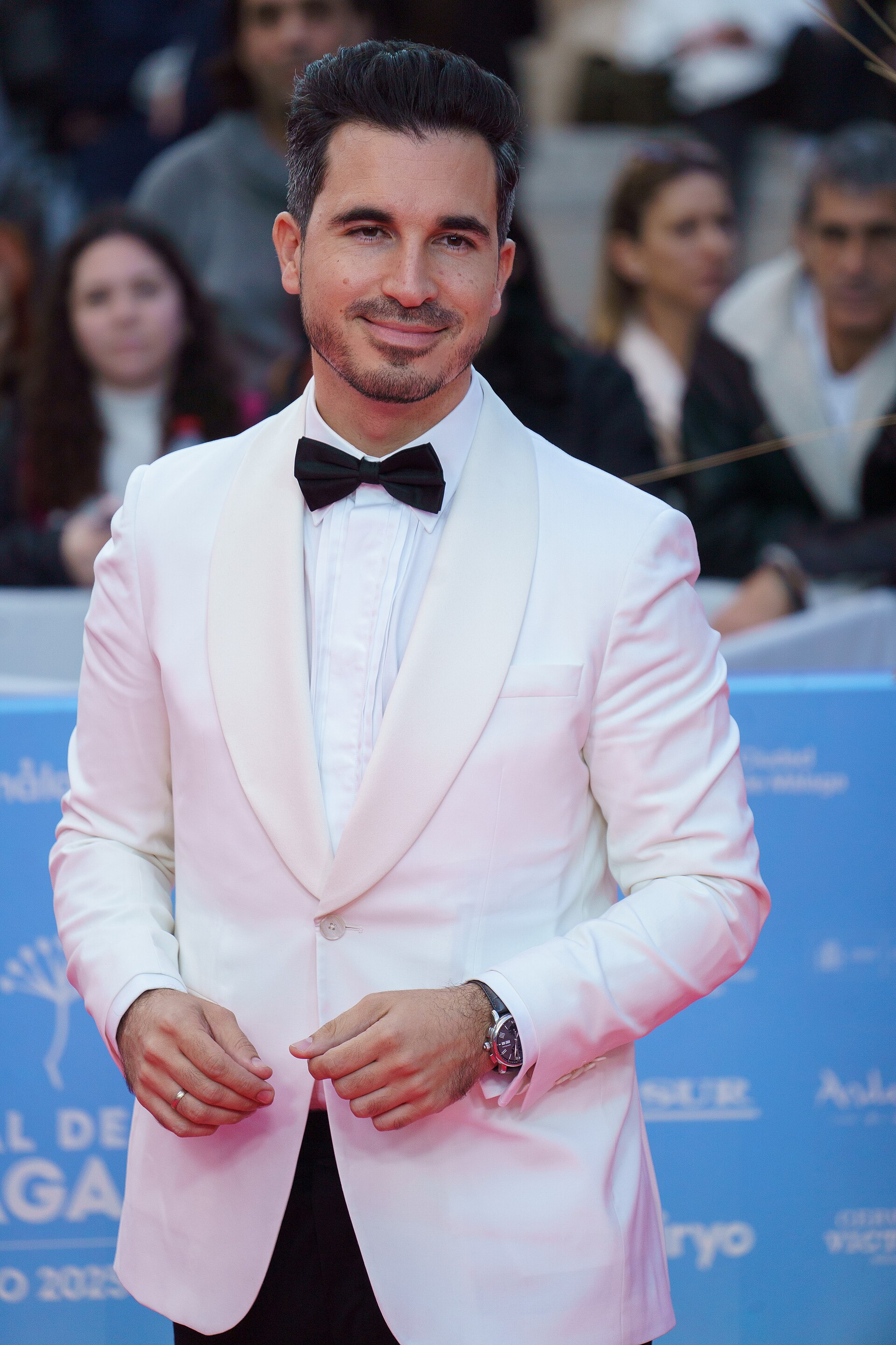 Javier Castillo at Red Carpet in Malaga Film Festival 2025 nest to Cervantes Theatre