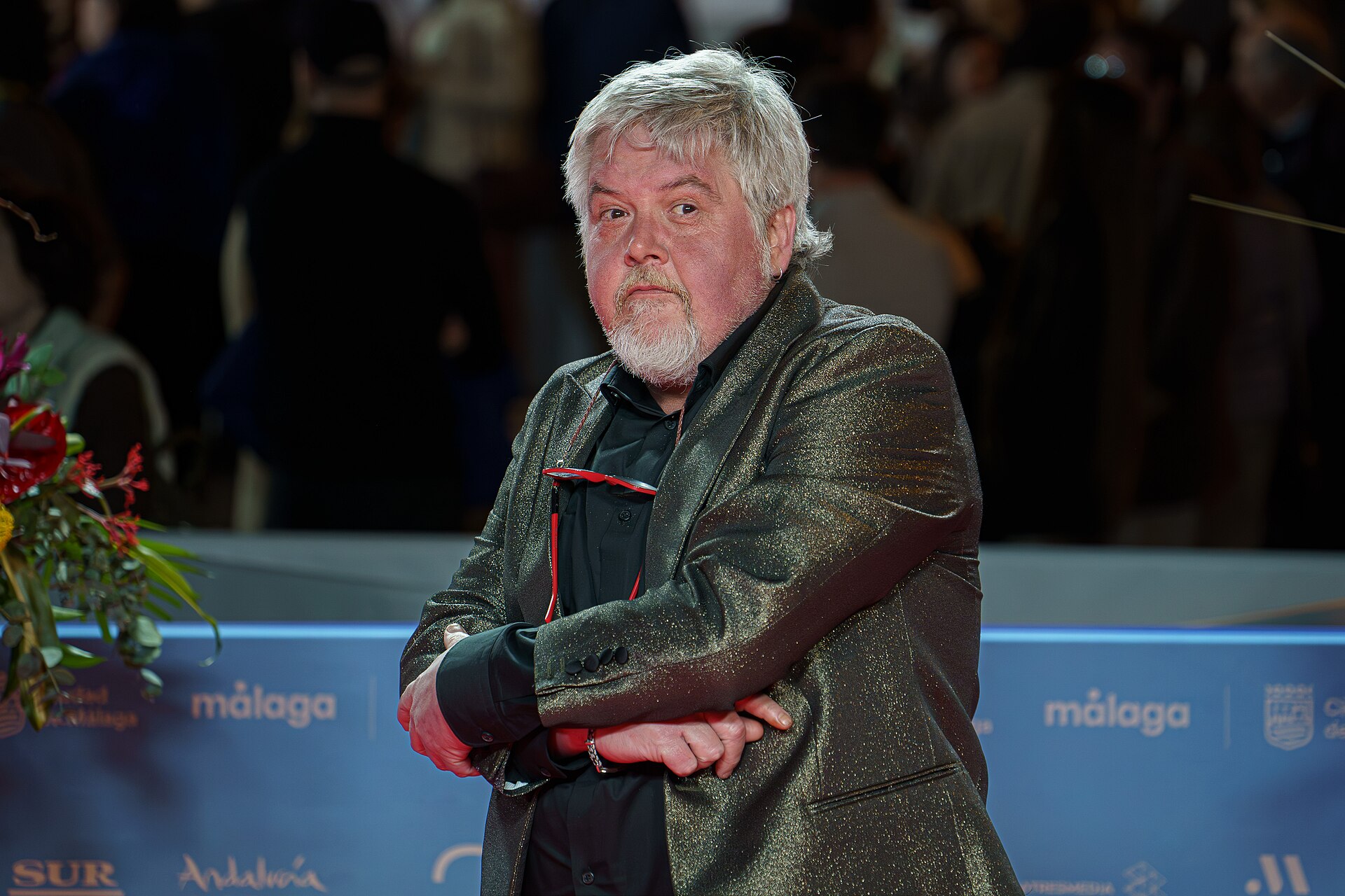 Javier Coronas at the Red Carpet of the Malaga 2025 Festival next to Cervantes Theater