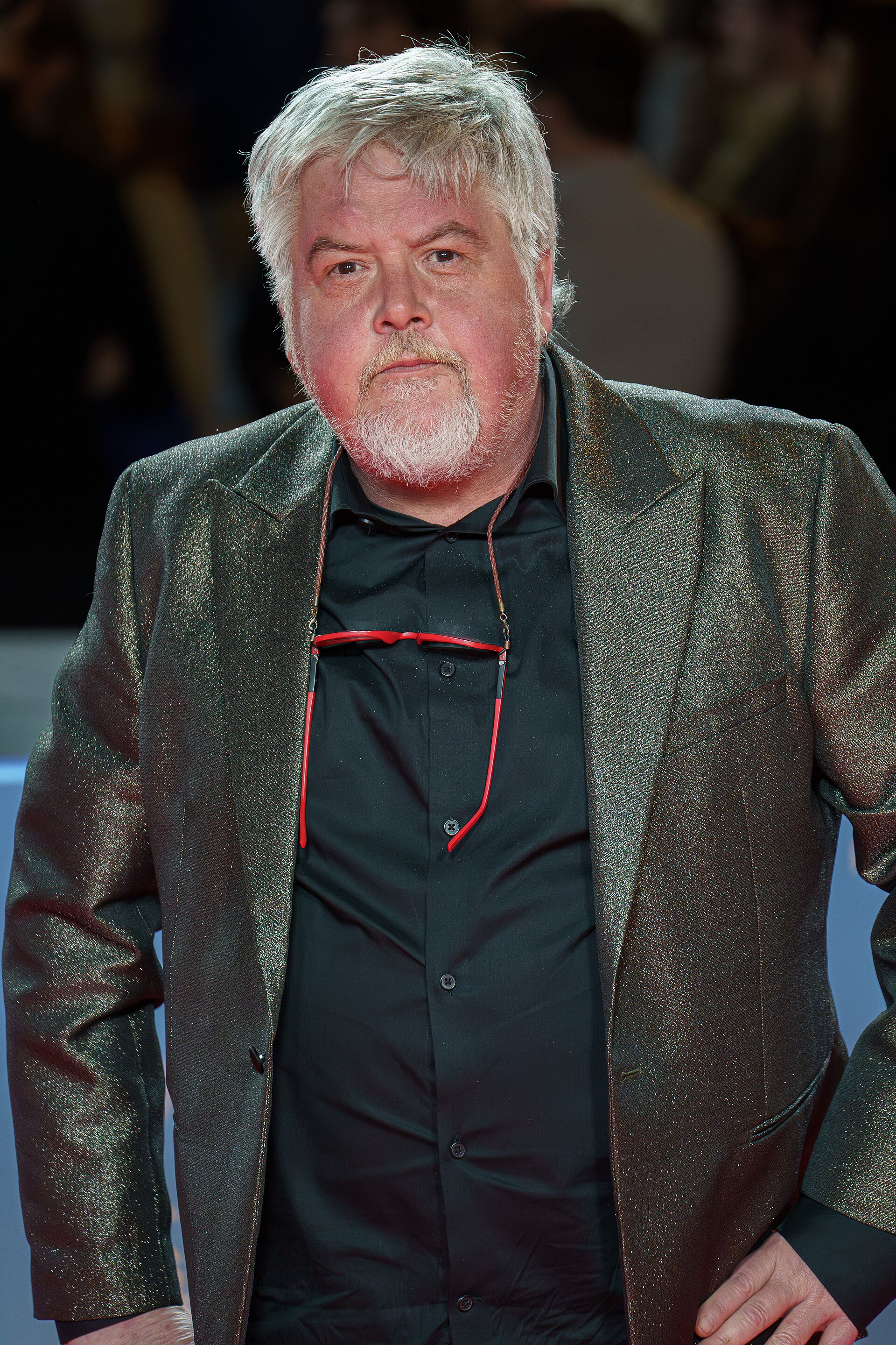 Javier Coronas at the Red Carpet of the Malaga 2025 Festival next to Cervantes Theater