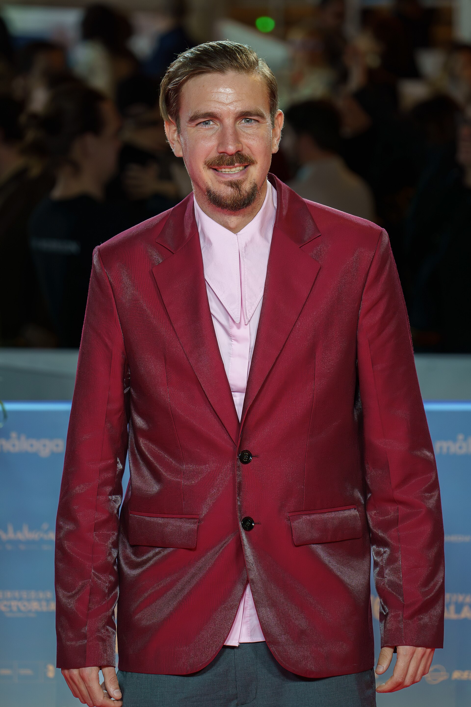 Javier Polo at the Red Carpet of the Malaga 2025 Festival next to Cervantes Theater