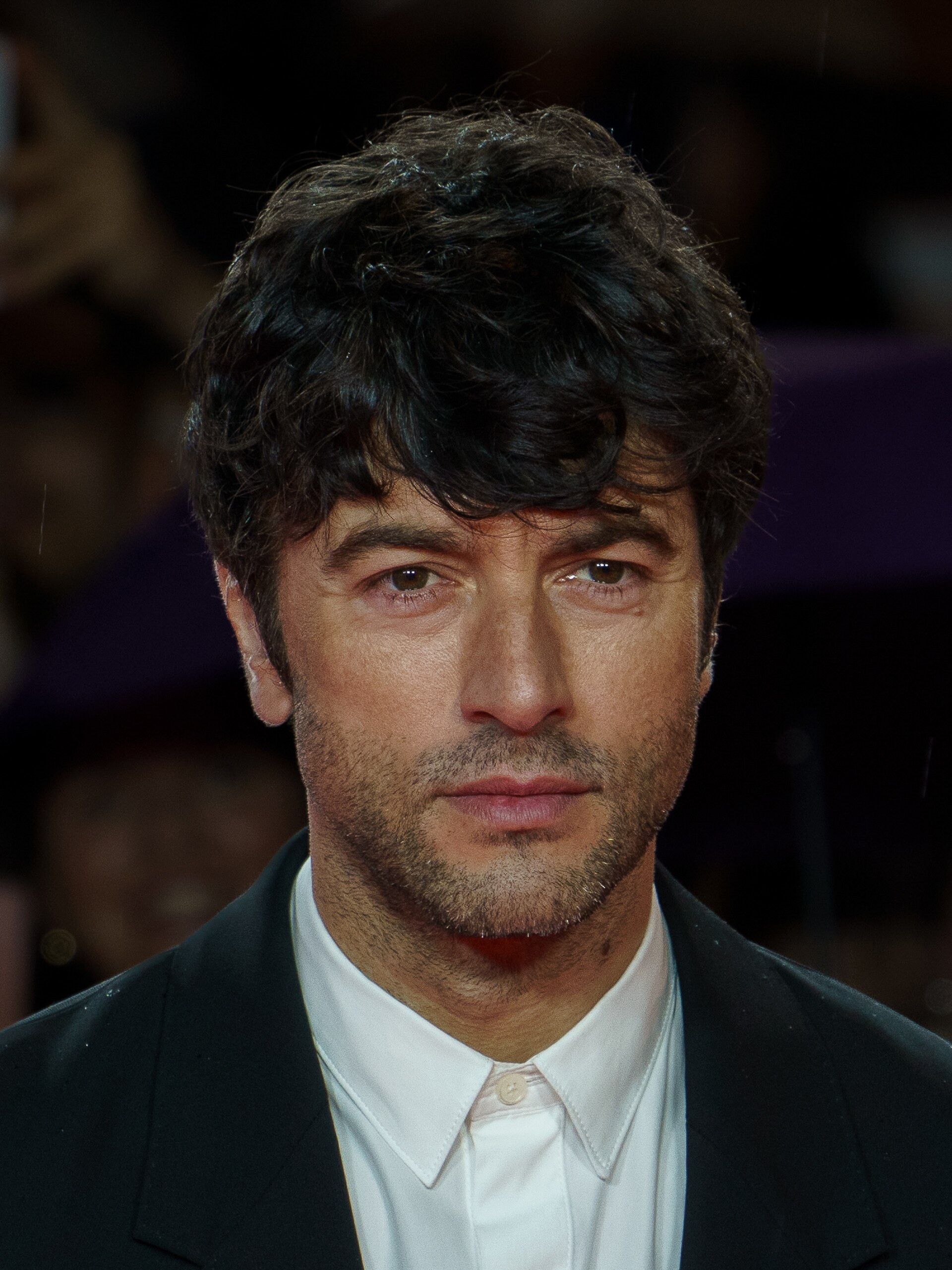 Javier Rey at Red Carpet of the Malaga 2025 Festival next to Cervantes Theater