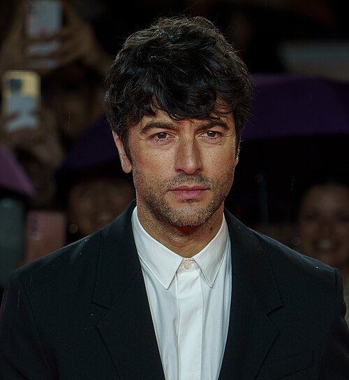 Javier Rey at Red Carpet of the Malaga 2025 Festival next to Cervantes Theater