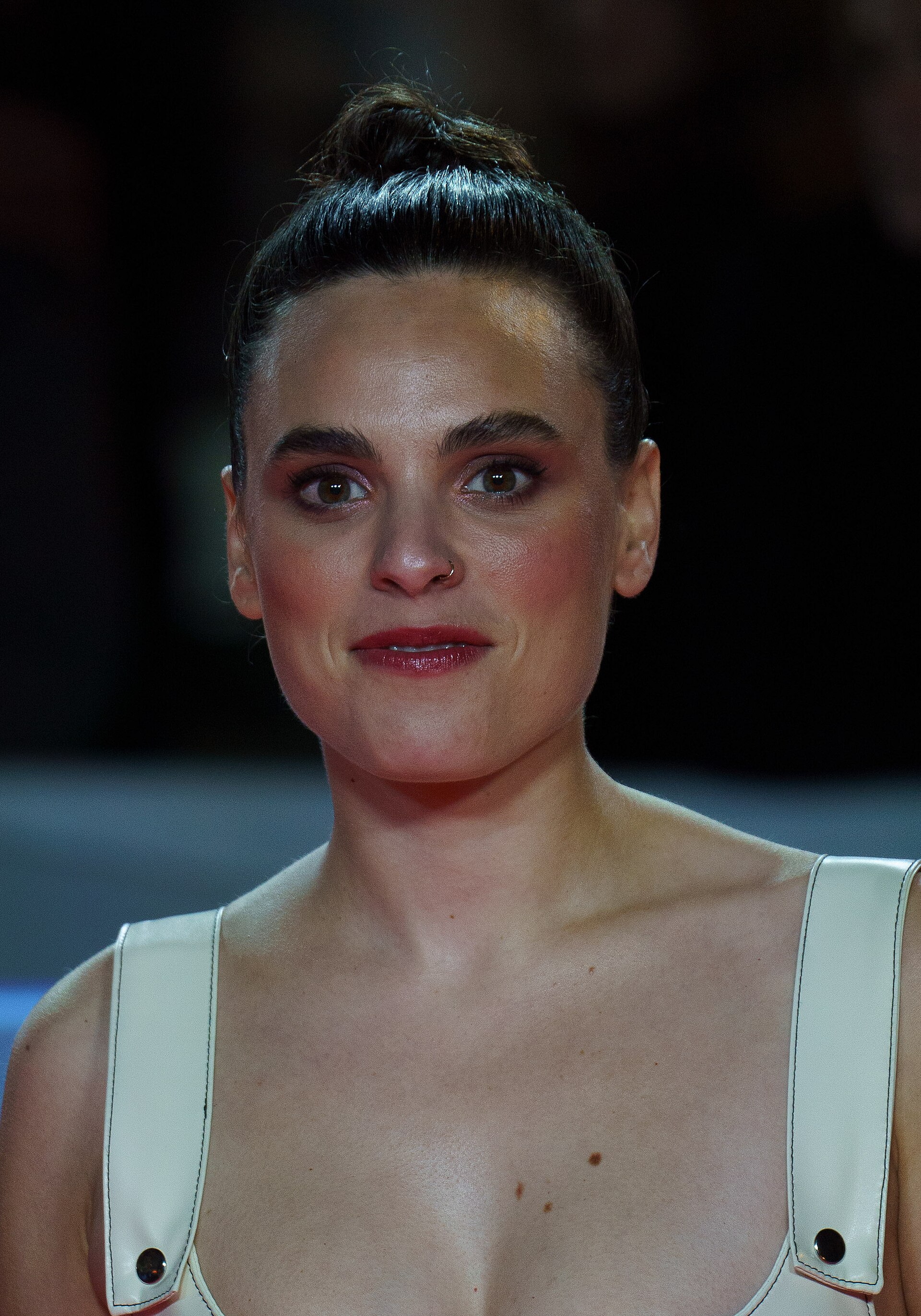 Jone Laspiur at the Red Carpet of the Malaga 2025 Festival next to Cervantes Theater