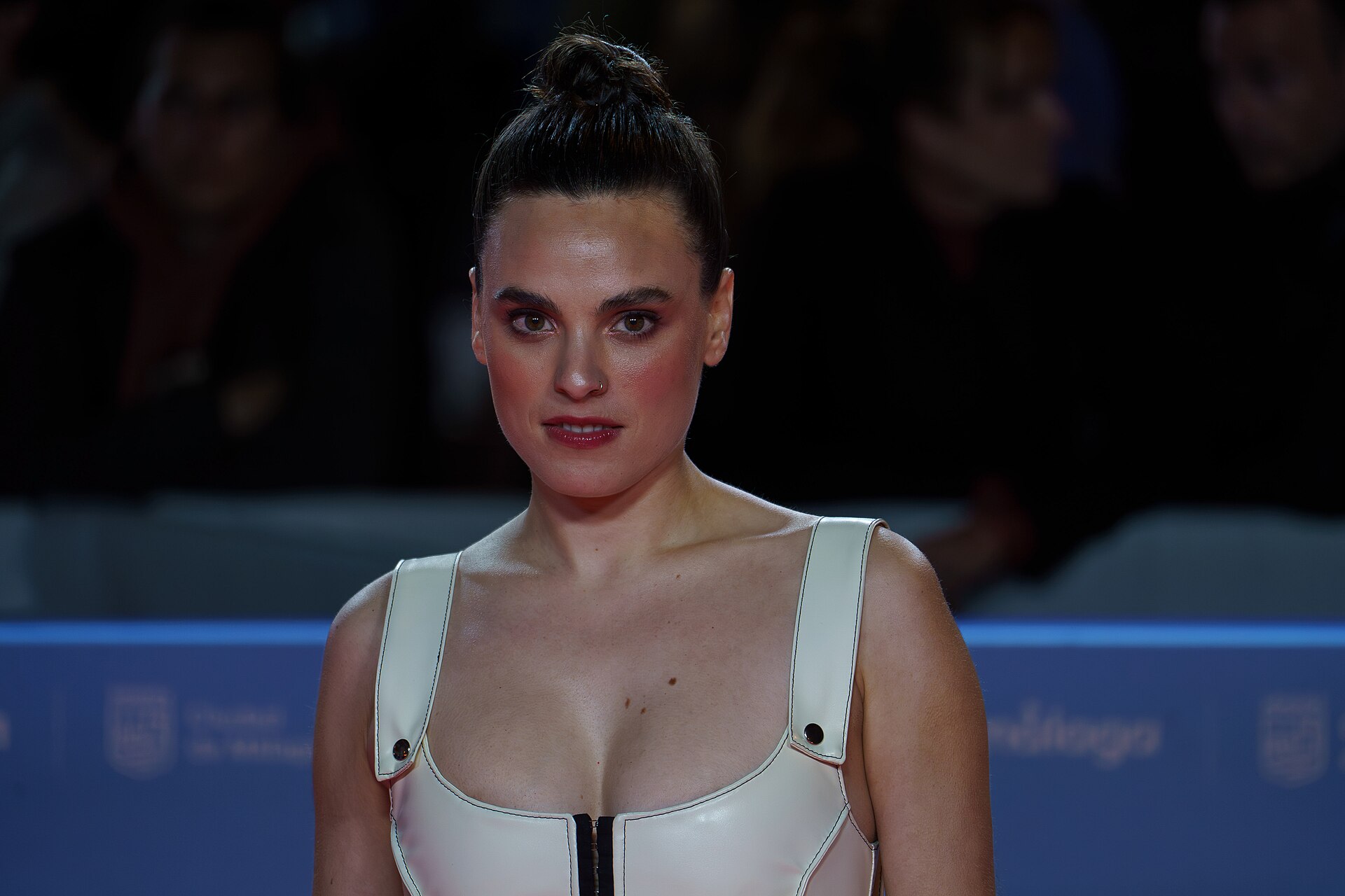 Jone Laspiur at the Red Carpet of the Malaga 2025 Festival next to Cervantes Theater