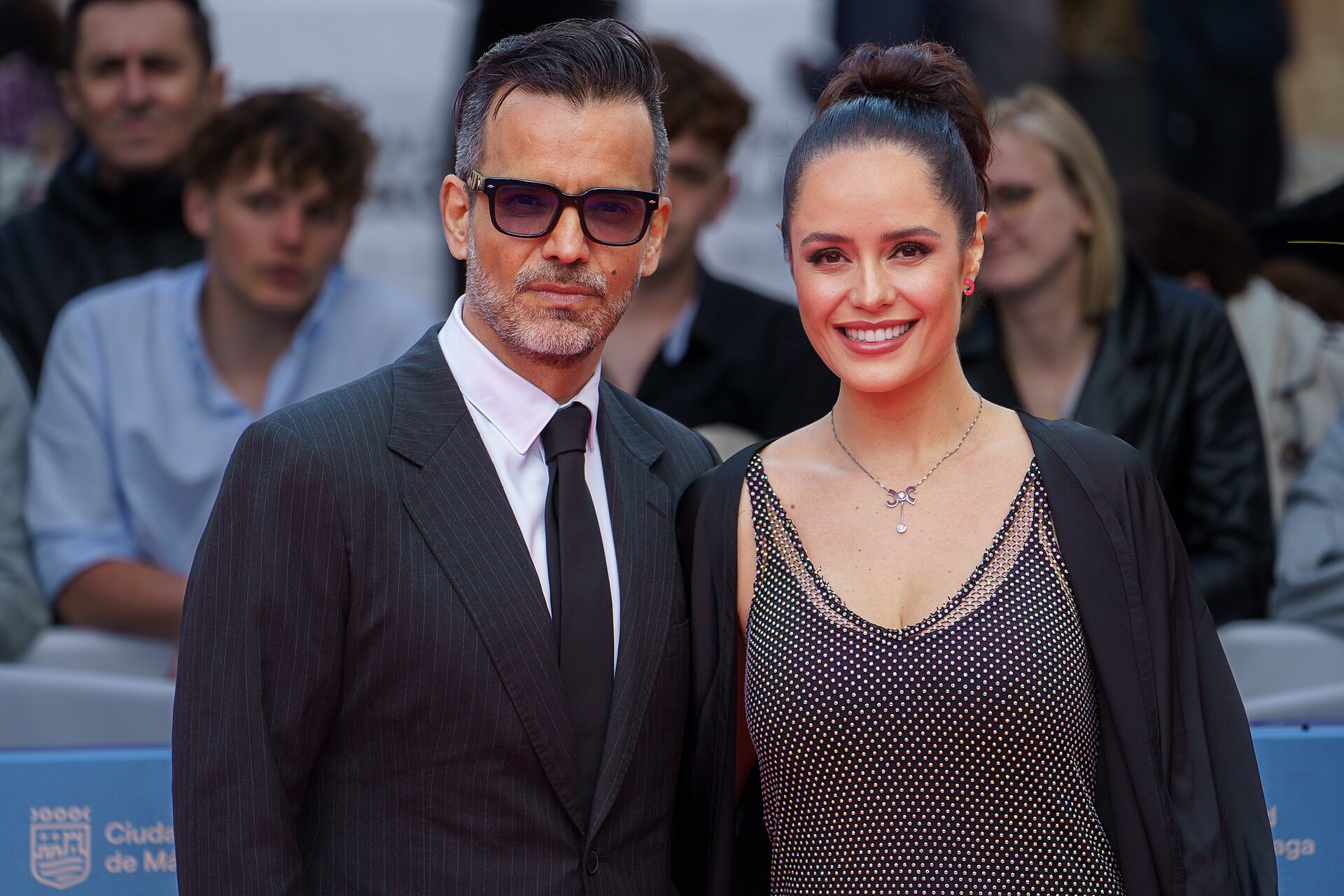 Jorge Cárdenas y Lucía Dominguez at the Red Carpet of the Malaga 2025 Festival next to Cervantes Theater
