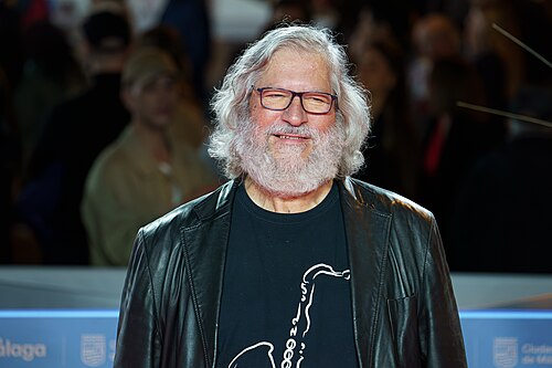 José Miguel López  at the Red Carpet of the Malaga 2025 Festival next to Cervantes Theater