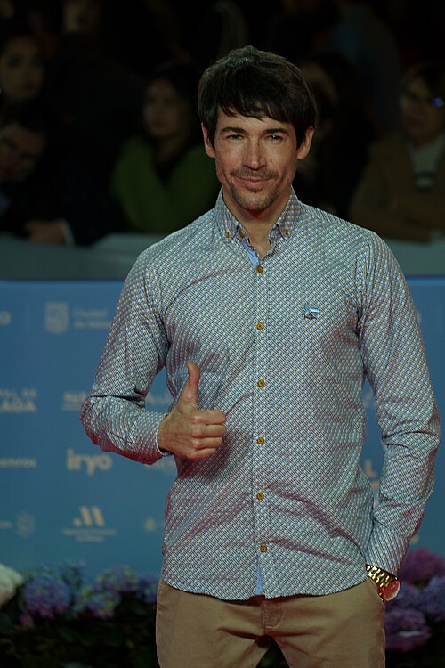 Juan José Ballesta at the Red Carpet of the Malaga 2025 Festival next to Cervantes Theater