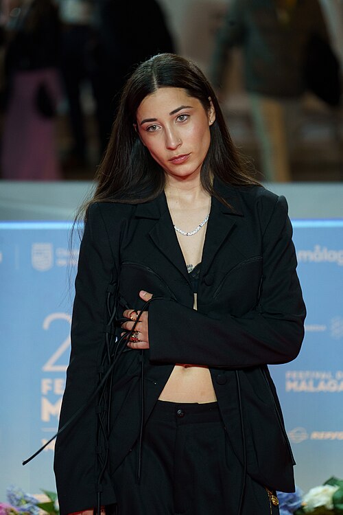 Judith Álvarez at the Red Carpet of the Malaga 2025 Festival next to Cervantes Theater