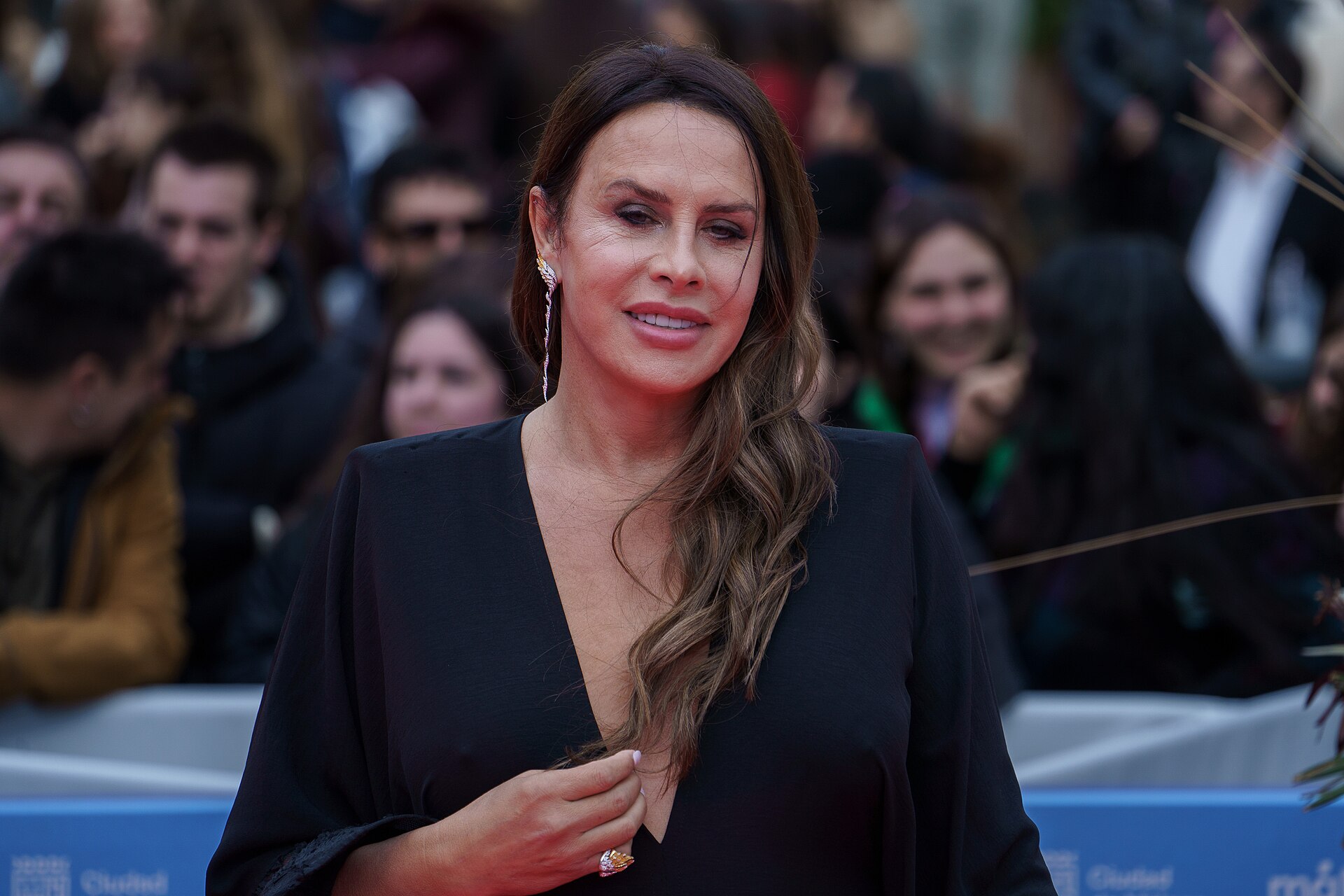 Karla Sofía Gascón at Red Carpet of Malaga Film Festival 2025 next to Teatro Cervantes