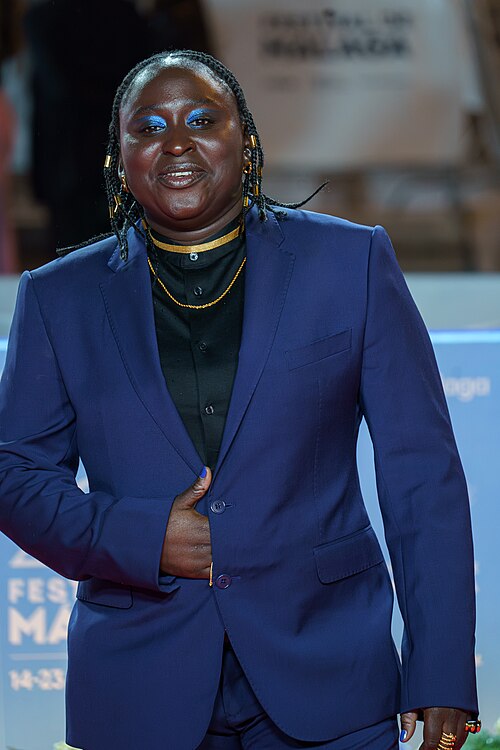 Latifa Drame at the Red Carpet of the Malaga 2025 Festival next to Cervantes Theater