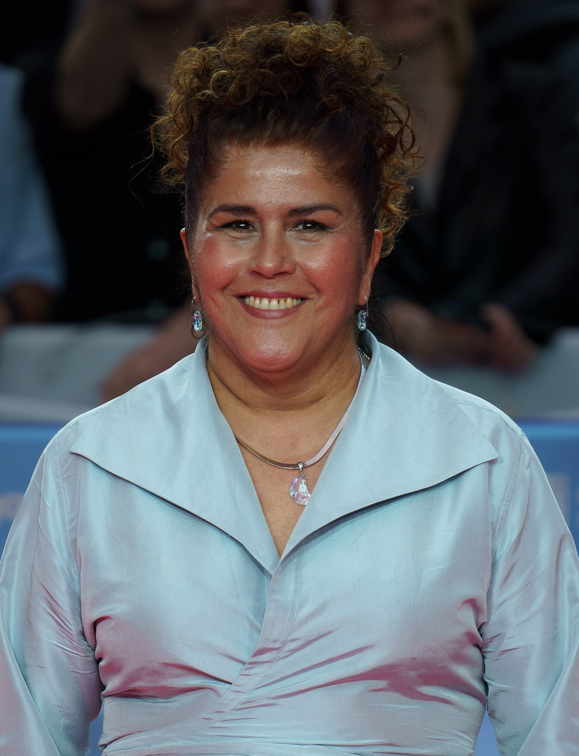 Laura Baena at the Red Carpet of the Malaga 2025 Festival next to Cervantes Theater