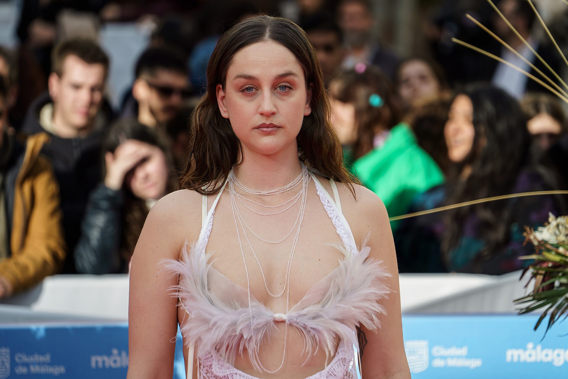 Laura Weissmahr at Red Carpet in Malaga Film Festival 2025 nest to Cervantes Theatre